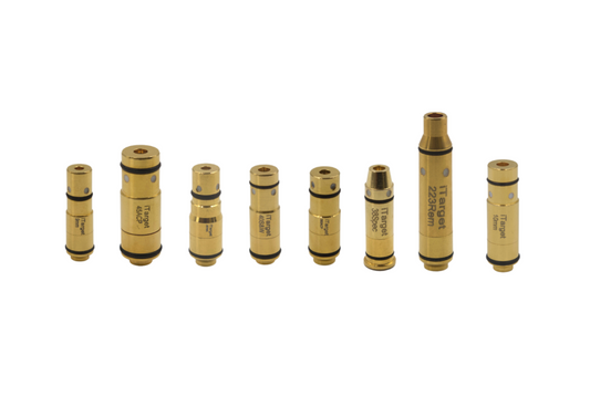 iTarget laser training bullets in several calibers lined up